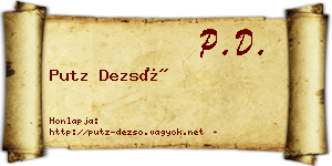 Putz Dezső névjegykártya